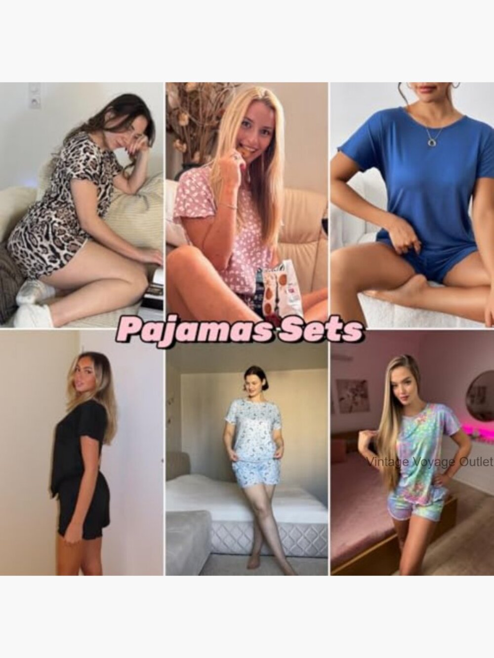 Soft Pajama Set with Pockets, Short Sleeve Lounge Wear, Medium Size - Picture 5 of 7